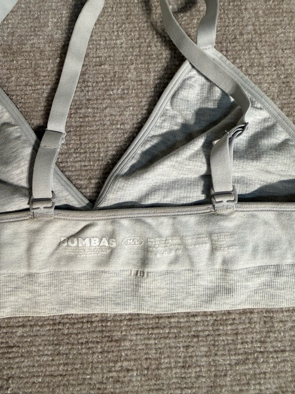 Bombas Women's Heather Gray Wireless Seamless Triangle Bralette - Medium/Large - Picture 9 of 9